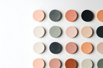 Abstract Pattern of Colorful Circles on White Background  Geometric Shapes  Minimalist Des