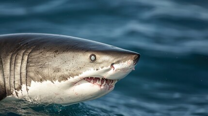 Naklejka premium Close-up of a Great White Shark