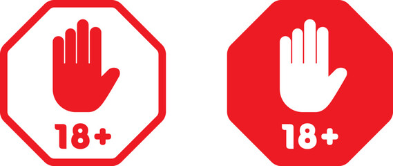 Adults only 18+age restriction sign vector illustration design