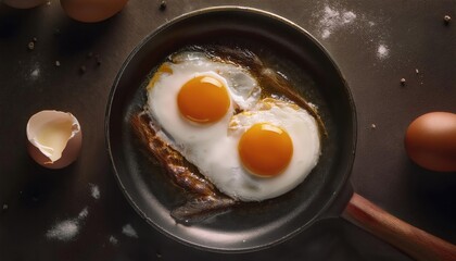 fried egg in a frying pan