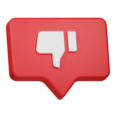 bad chat 3d icon isolated on the white background
