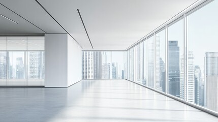 Fototapeta premium Modern Office Space with City View