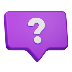 question chat 3d icon isolated on the white background