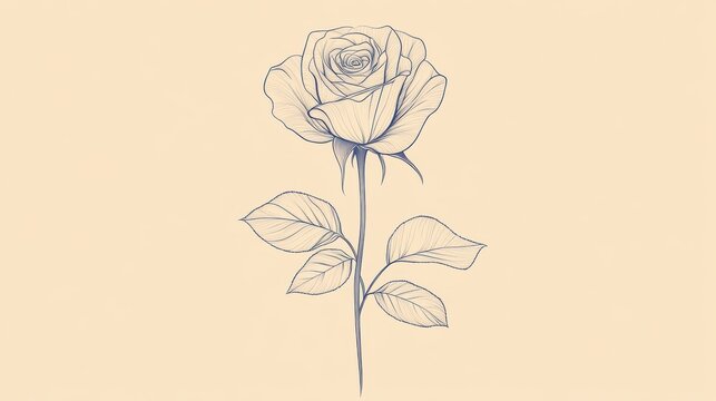 drawing rose pic Elegant Minimalist Line Drawing of a Rose