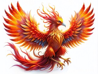 Fototapeta premium Fantasy Phoenix Watercolor Illustration - Tilt-Shift Photography Style for Creative Projects