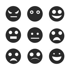 Minimalist Face Icon Set - Abstract Emotions in Clean Line Art