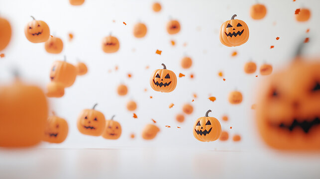 Halloween event background with charming upscale pumpkins. Premium illustration for banners, posters, greetings and Halloween celebrations.
