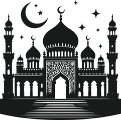 Mosque Illustration Vector illustration shilloutee 
