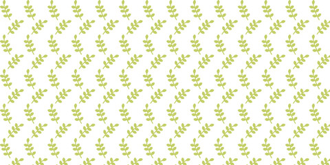 Cute green leaf pattern with white background
