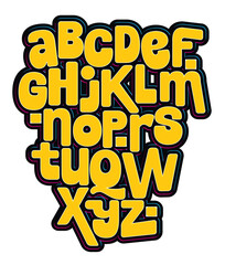 Vector hand drawn typeface in graffiti style.