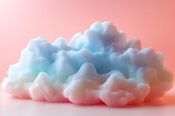 Abstract 3D render of a cloud-like shape in pastel colors.