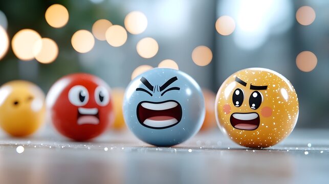 Futuristic glowing 3D emoji icons and visual symbols in a colorful abstract and digital style  These modern design elements are perfect for tech app web and social media projects with a futuristic - Powered by Adobe