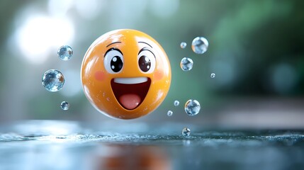 Glossy vibrant emoji icons and abstract dynamic visual flow in a 3D digital Bright futuristic symbols and shapes create a modern minimalist composition with a smooth fluid aesthetic