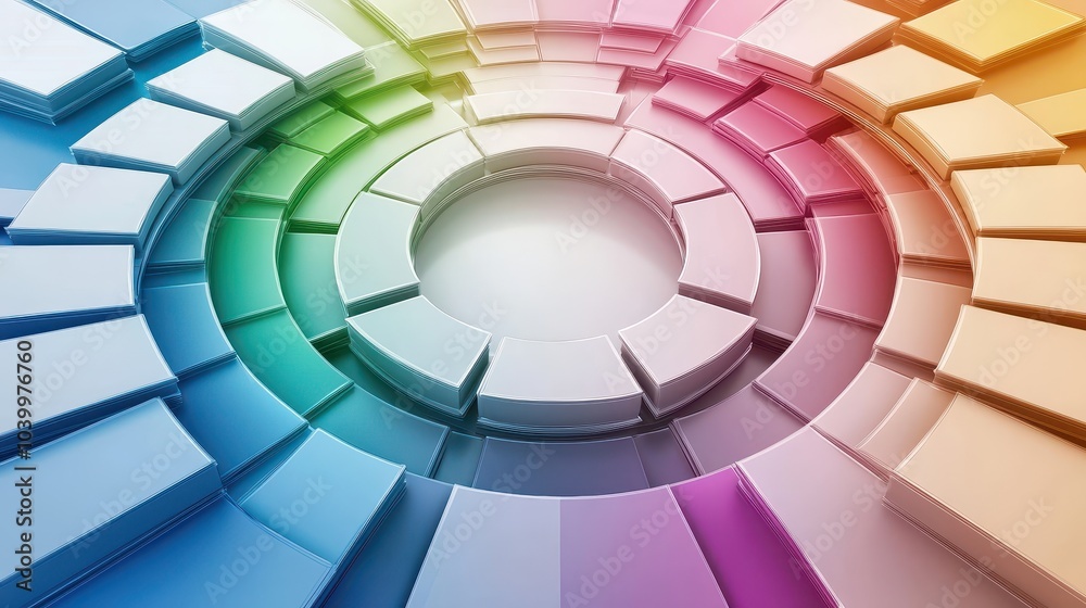 Wall mural ai system recognizing colors in a digital photo, mapping out color regions for analysis