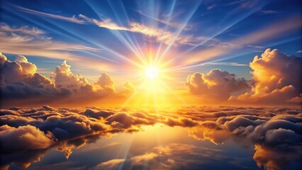 Obraz premium Clouds reflecting sun rays in the sky