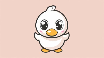 Cute cartoon duckling. Adorable cartoon duckling with big eyes and a friendly smile. Perfect for children's books, illustrations, and social media.