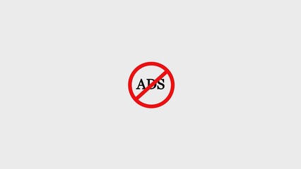 No Ads icon illustration ,no ads warning