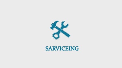 Repair service icon or button isolated illustration