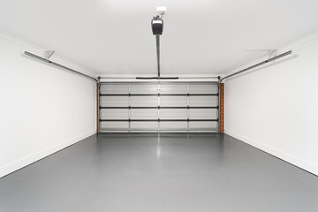 Empty Garage Interior with Gray Floor