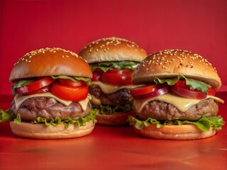 Juicy Gourmet Burger with Toppings