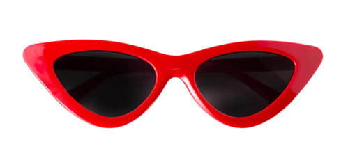 Red Sunglasses isolated on Transparent Background
