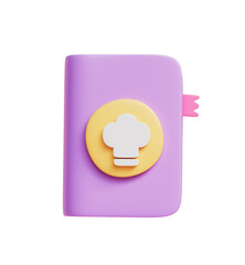 3D 요리 레시피 책 아이콘. Cook Recipe Book Icon