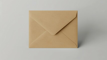 Kraft paper envelope mockup. A simple, brown kraft paper envelope, perfect for showcasing your design or message. The texture of the paper adds a touch of rustic charm.