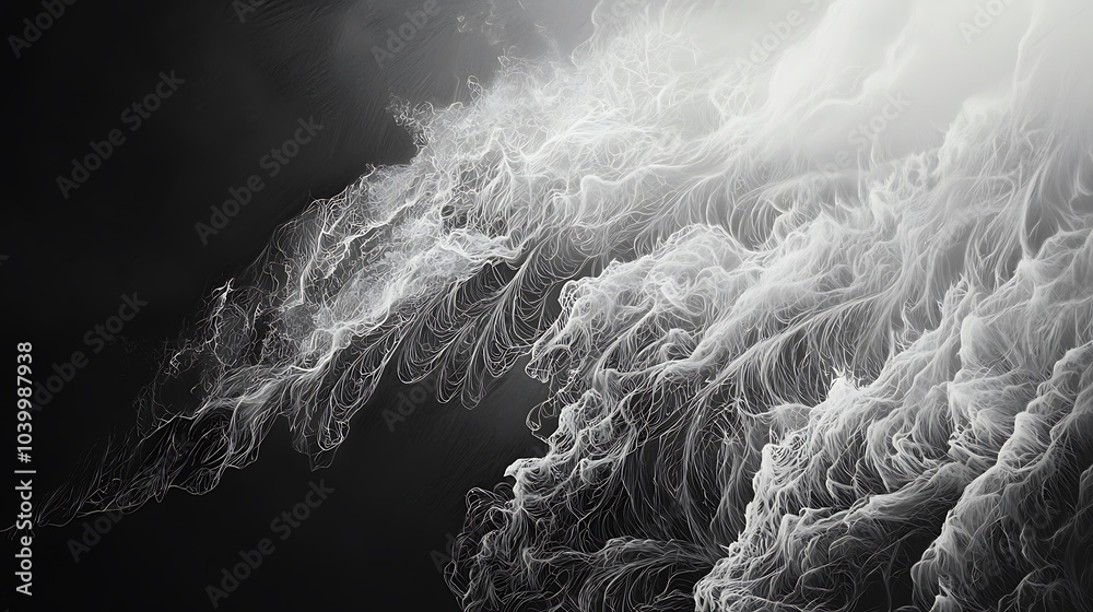 Poster captivating abstract white smoke dancing in darkness a mesmerizing visual experience of ethereal ele