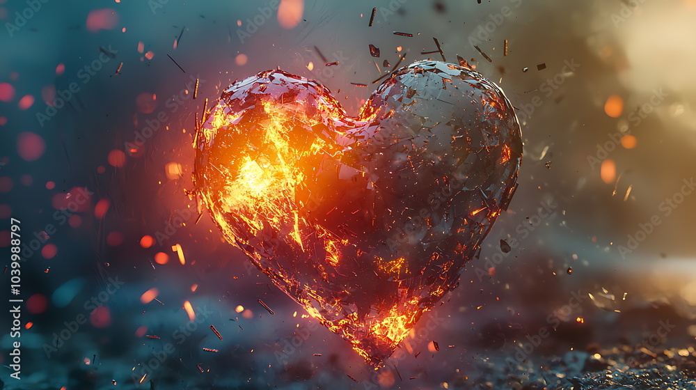 Poster exploring the fiery depths of emotion a glimpse into the burning heart concept and its impact on hum