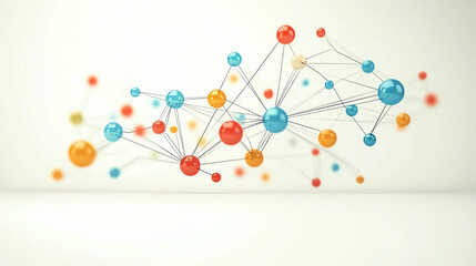 Data points expanding into a connected network, symbol of growth through information, flat design illustration