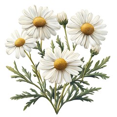Fototapeta premium Detailed Illustration of Camomile Flower Arrangement