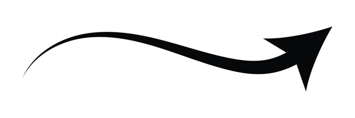 Black arrow icon on white background. flat style. arrow icon for your web site design, logo, app, UI. arrow indicated the direction symbol. curved arrow sign in eps 10.
