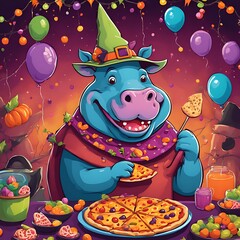 Naklejka premium halloween witch with a pumpkin generative AI