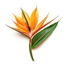 Vibrant Strelitzia Flower Illustration