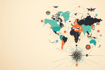 Map expanding into a structured framework, guiding strategy and direction, flat design illustration