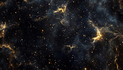 Fototapeta premium A starry sky with a yellow star in the middle