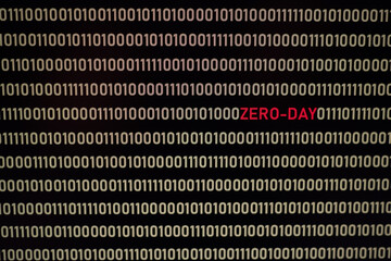 ZERO-DAY text and binary code concept from the desktop computer screen,ZERO-DAY vulnerability...
