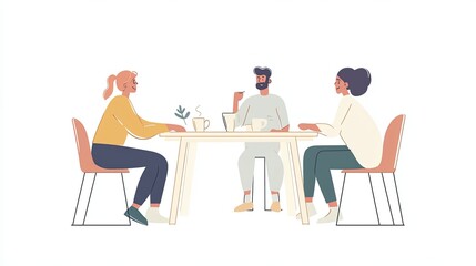 Creative brainstorming session among friends