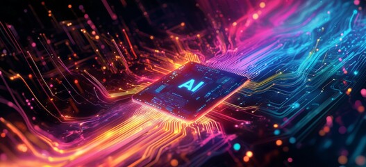 A computer chip with the letters AI on it