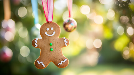 Gingerbread man ornaments with icing details