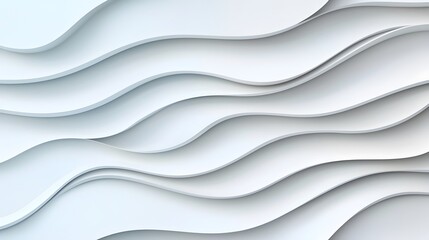 Fototapeta premium Futuristic white background with seamless curved surfaces soft metallic reflections and minimalistic lines for a modern sleek appearance This digital render showcases a clean elegant