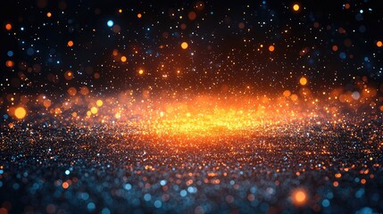 Fototapeta premium Abstract background with blue and orange bokeh lights.