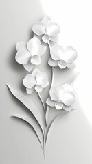 Paphiopedilum Orchids logo 3d vector paper cute