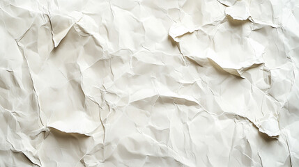 Obraz premium Crumpled white paper texture with natural light and shadows