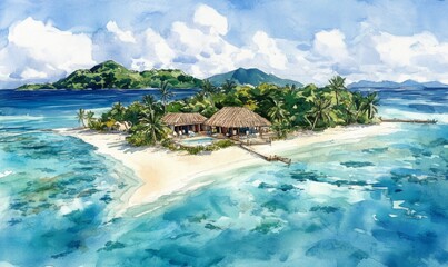 Watercolor Matamanoa Island Resort is a secluded, resort located in the Mamanuca Islands of Fiji