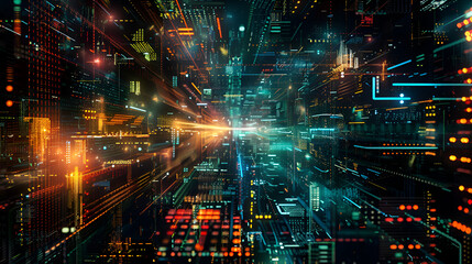 3D rendering of futuristic abstract technology background ,Futuristic cybernetic patterns