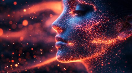 Obraz premium Artistic concept of brainwaves colorful digital renderings highlighting the enhancement of focus and cognitive performance through advanced biohacking methods