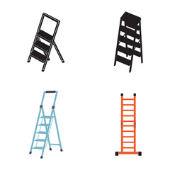 Folding ladder icon vector illustration symbol