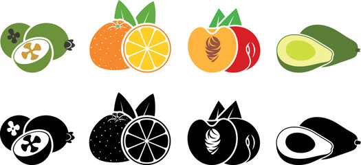 Fruit logo. Isolated fruit on white background
