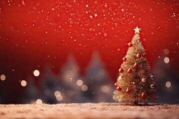 Obraz premium Christmas tree outdoors nature night.